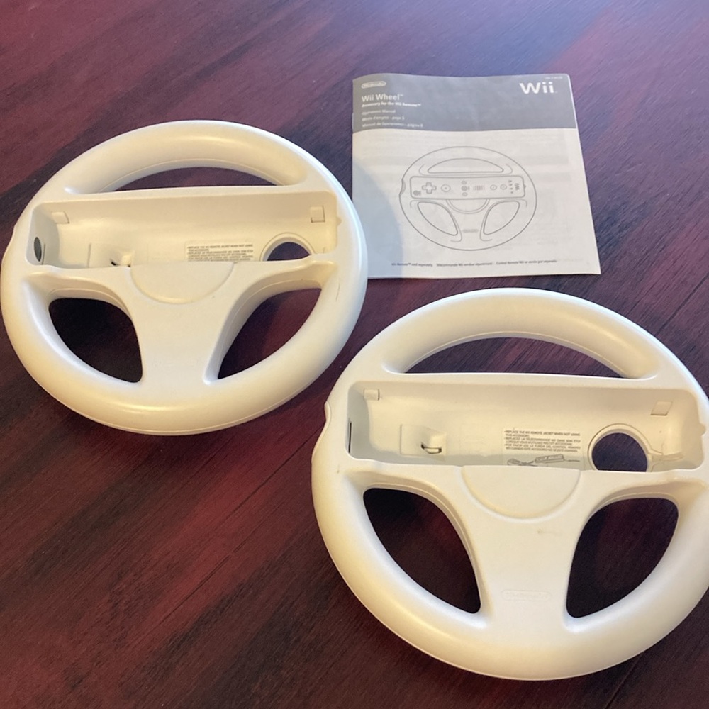 Nintendo Wii White Racing Wheel Set - Picture 4 of 5